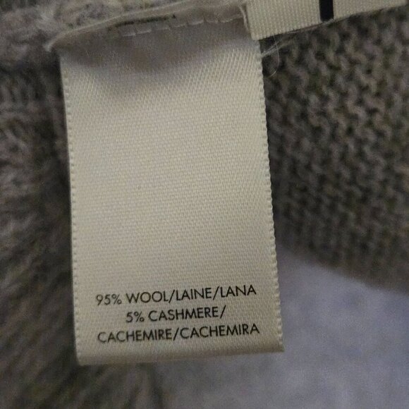 Ann Taylor Wool Cashmere Ruffled Hem Neutral Gray Sweater Size M - Picture 7 of 7